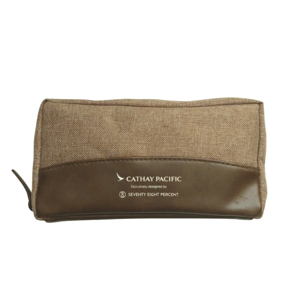 Brown Cosmetic Bag Zipper Soft Pouch Travel Essentials Makeup Case
